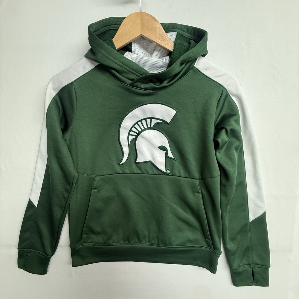 Michigan‎ State Spartans Hoodie Youth S Green Pullover NCAA GEN2